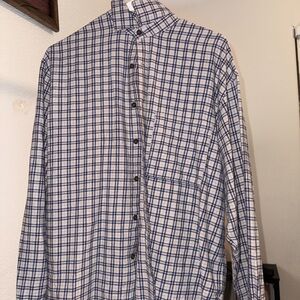 Cotton On Navy and White Plaid Button Down Shirt
